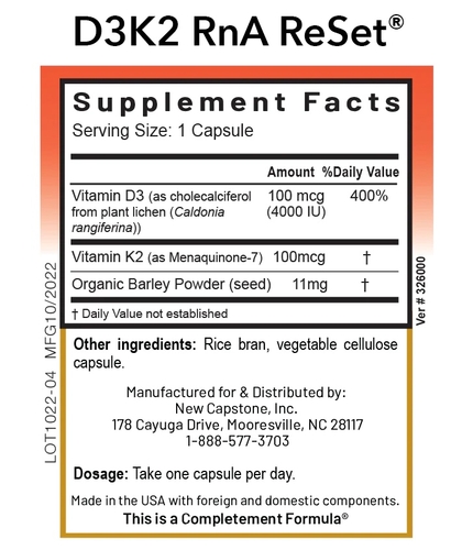 D3K2 ReSet - Vitamin D with Vitamin K - 60 Capsules